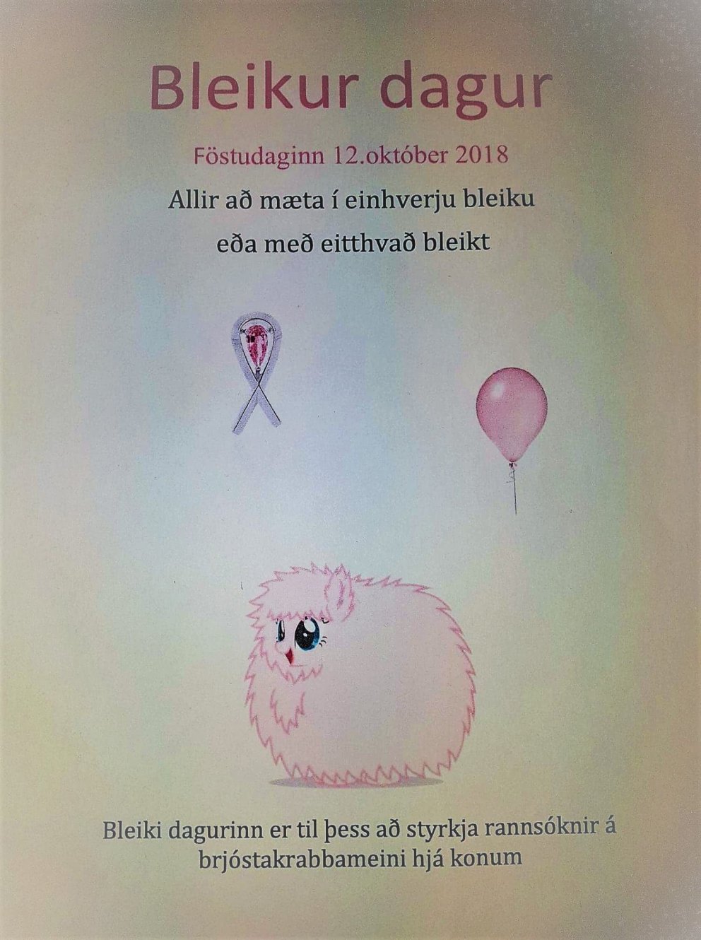 Bleiki dagurinn er á morgun