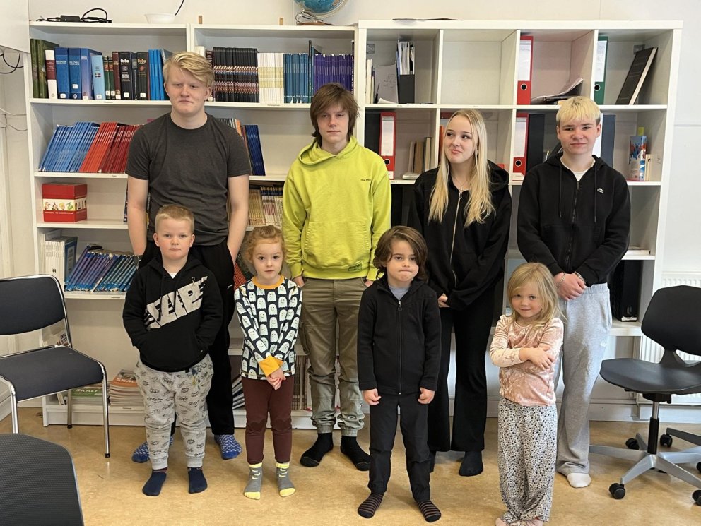 Skólahópur leikskóladeildar í heimsókn