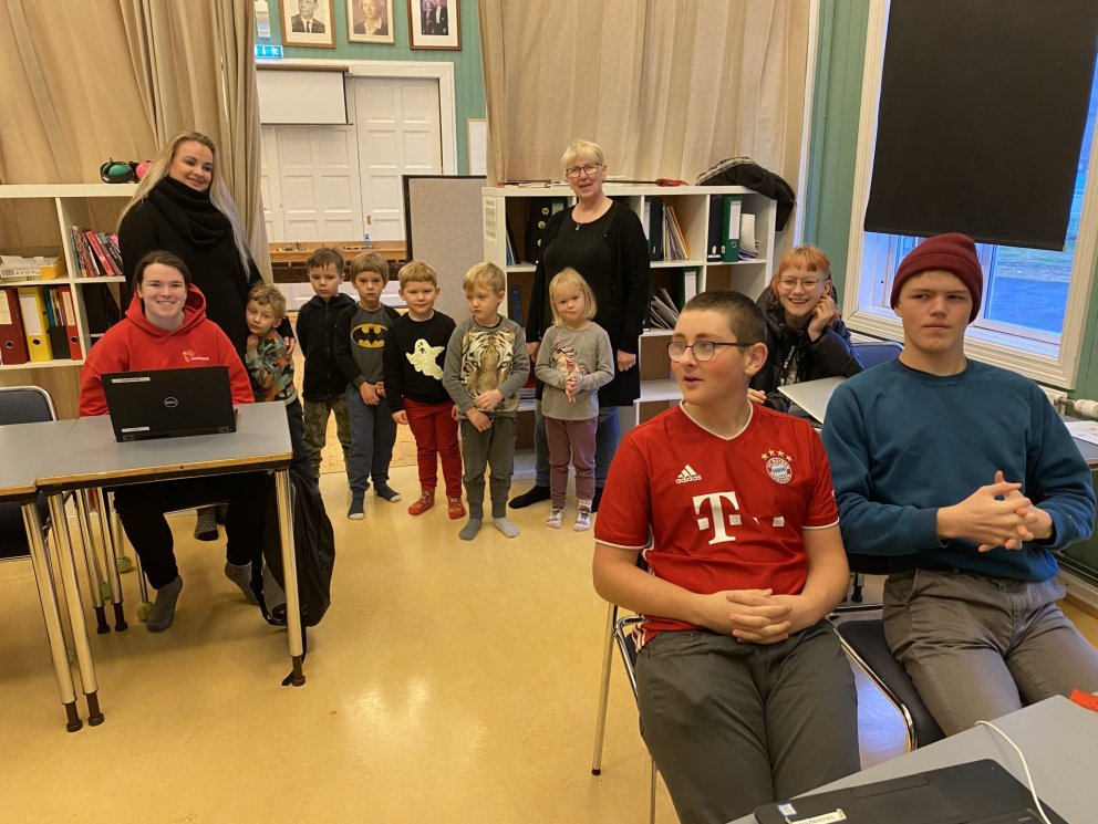 Grunnskólaheimsókn elstu nemenda leikskólans