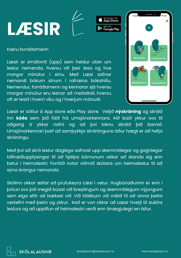 Læsir - heimalestrarforrit