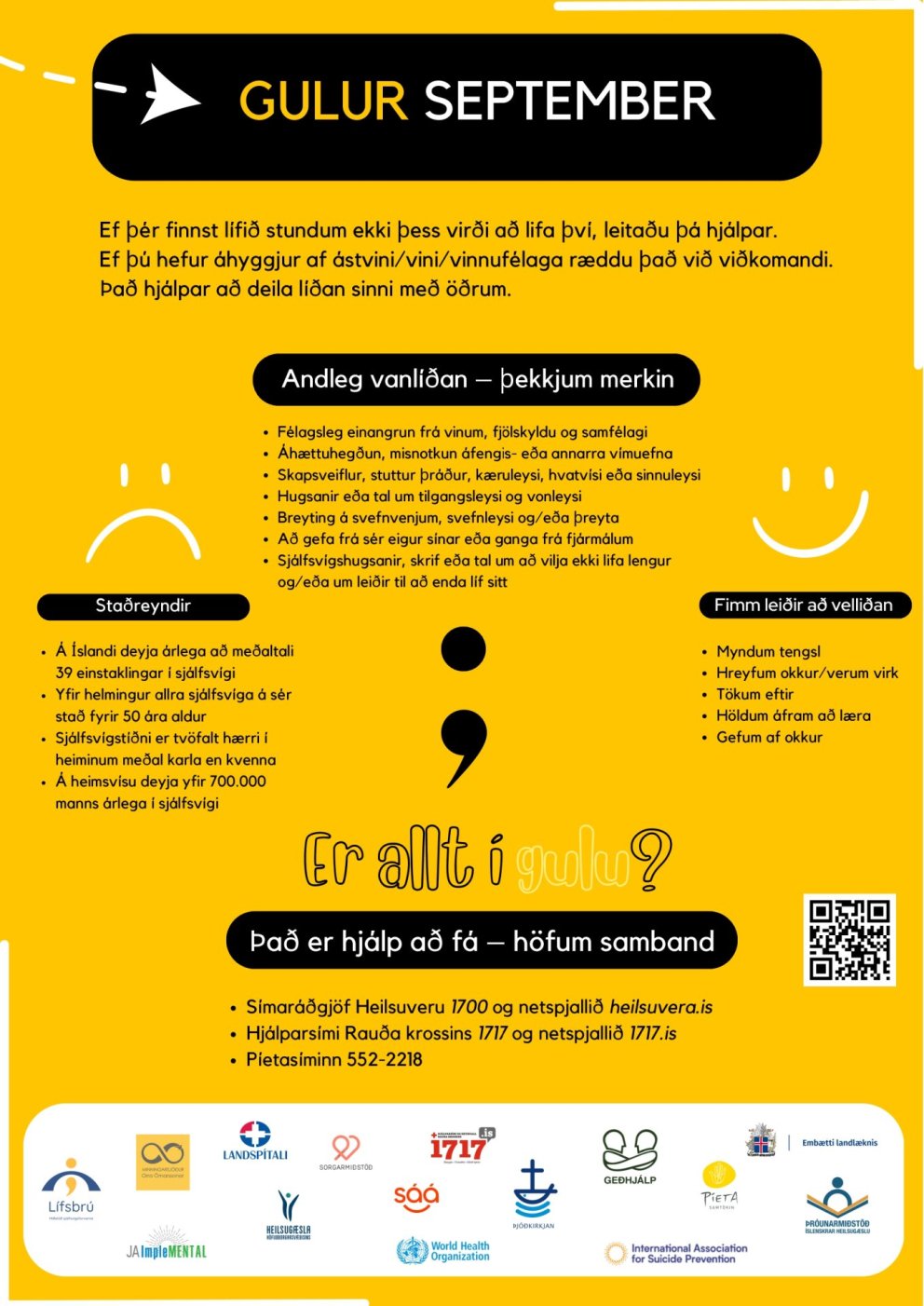 Þriðjudaginn 10. september er gulur dagur hjá okkur í Seyðisfjarðarskóla.