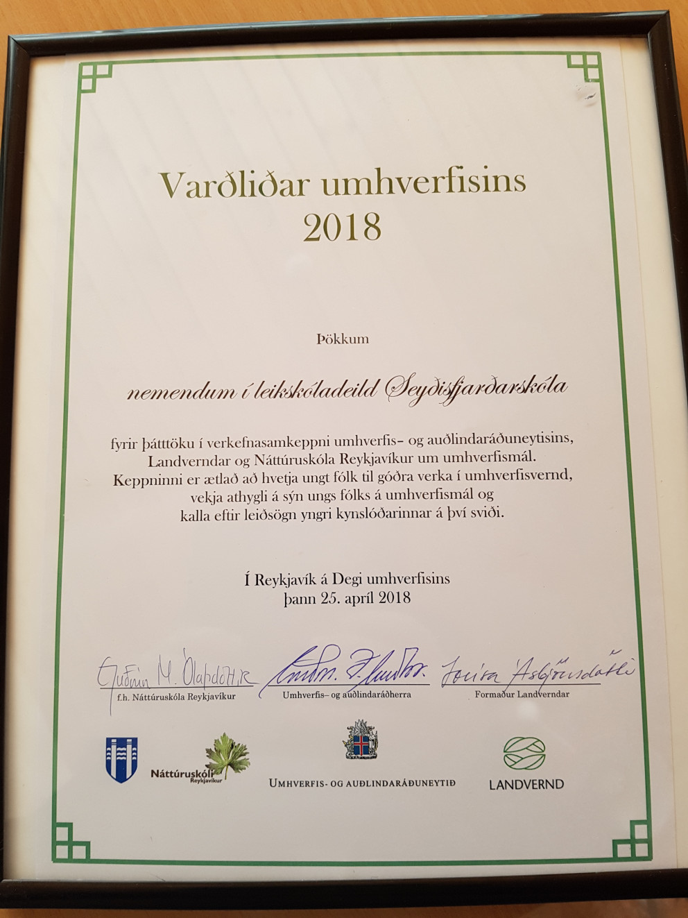 Umhverfisvernd í leikskóladeild Seyðisfjarðarskóla