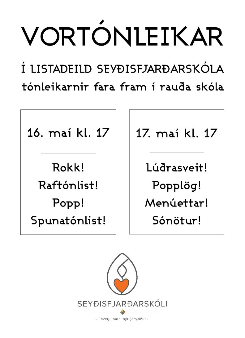 Vortónleikar í listadeild Seyðisfjarðarskóla