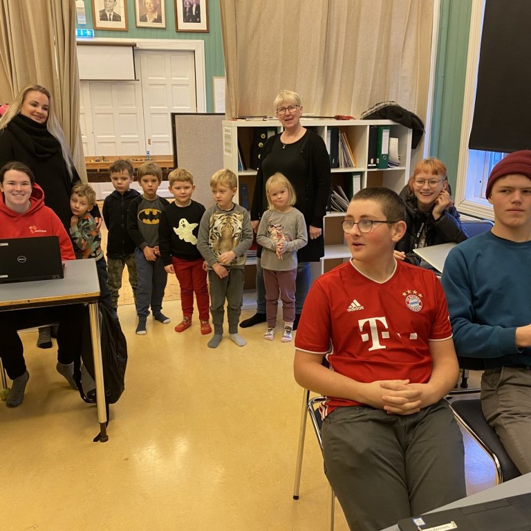 Grunnskólaheimsókn elstu nemenda leikskólans