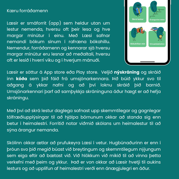 Læsir - heimalestrarforrit